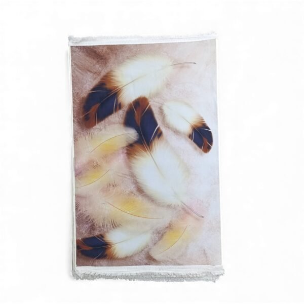 1 x 1.5m Feather Design Carpet Multicoloured