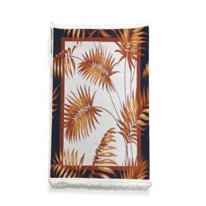 1 x 1.5m Leaf Design Carpet Multicoloured