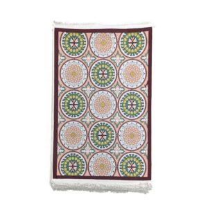 1 x 1.5m Patterned Carpet with Medallion Design Multicoloured