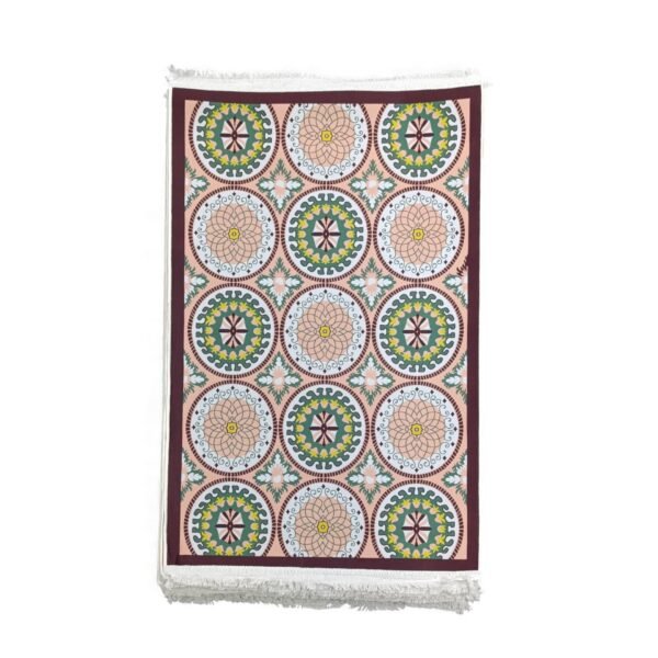 1 x 1.5m Patterned Carpet with Medallion Design Multicoloured