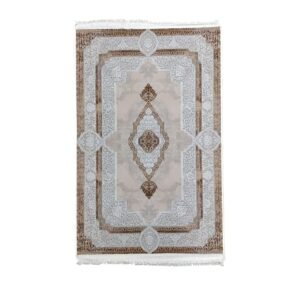 1 x 1.5m Persian-inspired Medallion Design Carpet Multicoloured