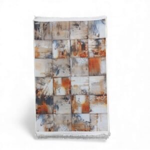 1 x 1.5m Square Design Carpet Multicoloured