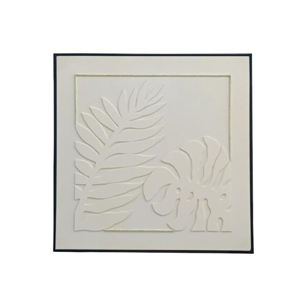 100 x 100cm Leaf Design Frame Cream