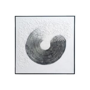 100 x 100cm Ripple Effect Painting Black & White