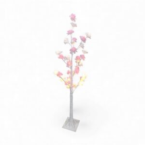 1.2m LED Tree with Roses Pink & White