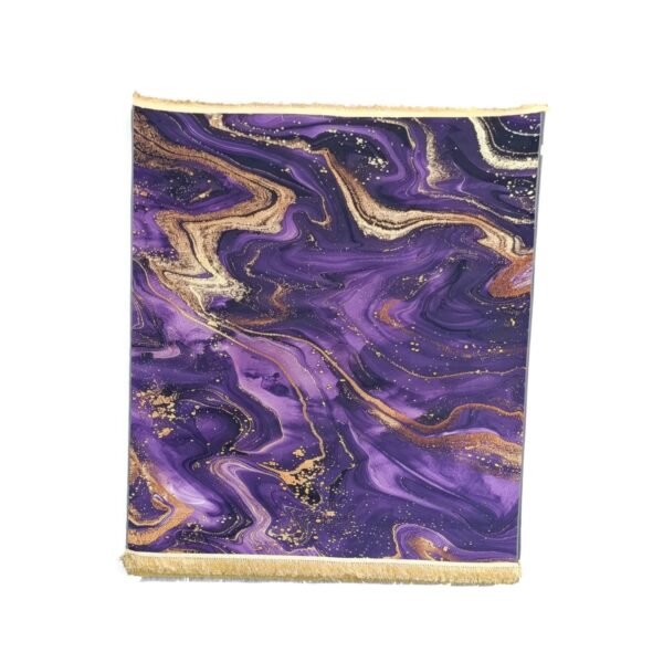 1.5 x 2m 3D Marble Design Carpet Purple & Gold