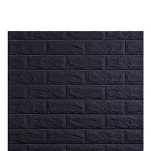 3D Self Adhesive Wall Brick Sticker - Black