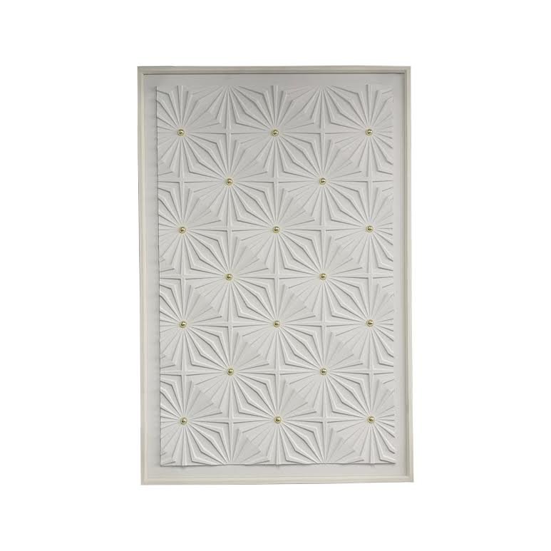 80 x 120cm 3D Painting with Gold Accents White