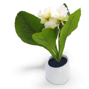 Artificial Flower Arrangement in Pot Plant White & Green