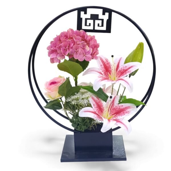 Artificial Flower Arrangement on Stand Pink