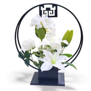 Artificial Flower Arrangement on Stand White