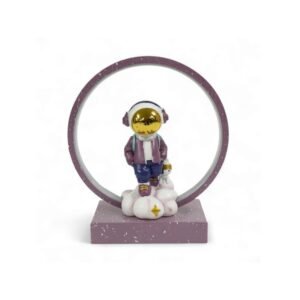 Astronaut Figurine Desk Lamp With Base - Purple