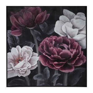 Atmosphera Fleurs Painted Canvas Black