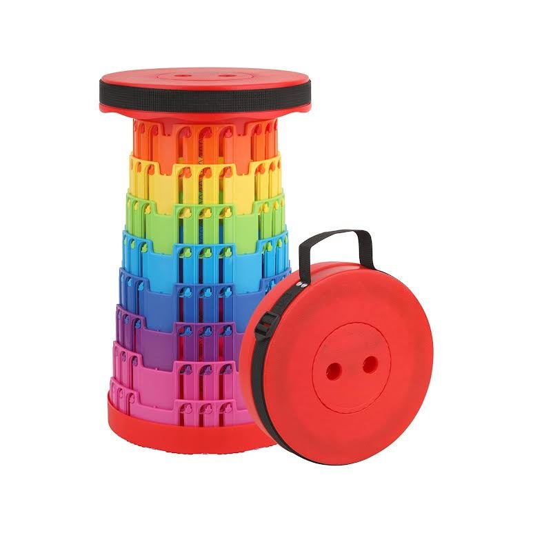 Collapsible Telescopic Folding Stool Multicoloured