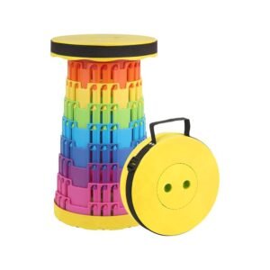 Collapsible Telescopic Folding Stool Yellow