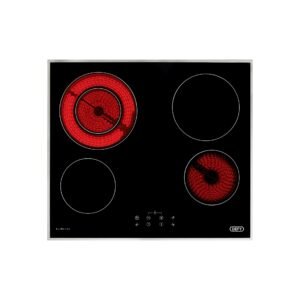 Defy Slimline Touch Control Vitroceramic Dual Zone Hob - Black & Red
