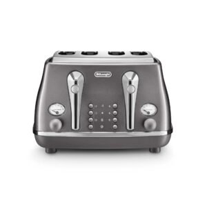 Delonghi 4 Slice Icona Metallics Toaster Grey