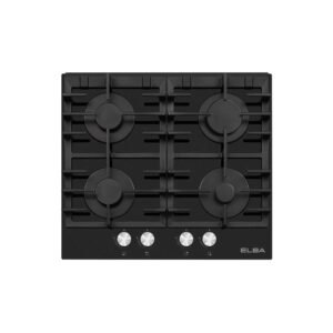 Elba 60cm Glass 4 Burner Gas Hob Black