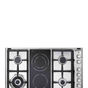 Elba 90cm Gas & Ceramic Hob - Black & Silver