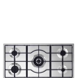 Elba 90cm Gas Hob With Centre Wok Burner - Silver