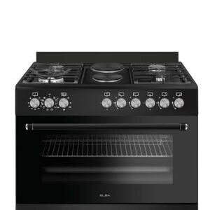 Elba Essential 90cm 4 Burner 2 Electric Gas/Electric Stove - Black