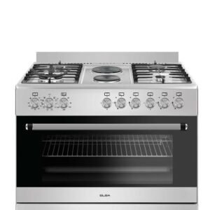 Elba Essential 90cm 4 Burner Gas/Electric Stove & Oven - Silver