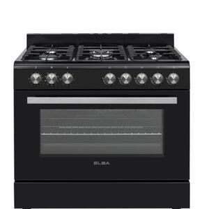 Elba Essential 90cm 5 Burner Gas Stove & Electric Oven - Black