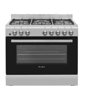 Elba Essential 90cm 5 Burner Gas Stove & Gas Oven - Silver 04/96CL828