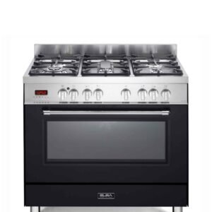 Elba Excellence 90cm 5 Burner Gas Cooker With Electric Oven - Black