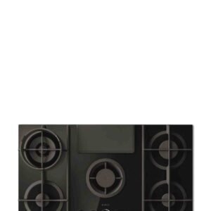 Elica 90cm 5 Burner Gas Hob with Downdraft Extractor Black