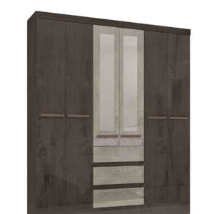 Exotic Designs 6 Door Wardrobe - Coffee