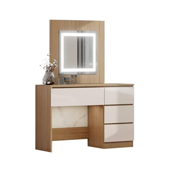 Exotic Designs Dressing Table With Built-in LED Lights Brown