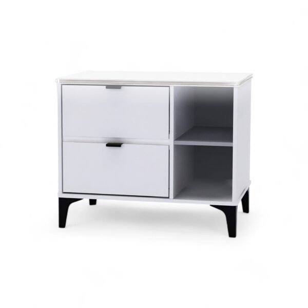 Exotic Designs Modern Nightstand with LED Accent Light White