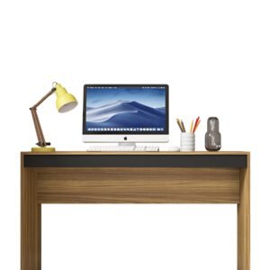 Exotic Designs Recta Office Desk - Brown Oak & Black