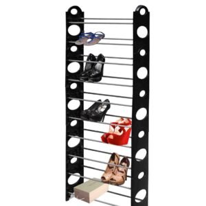 Fine Living 10 Tier Shoe Rack - Black