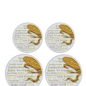 Hillhouse Stove Burner Covers 4 Piece - White With Colourful Words