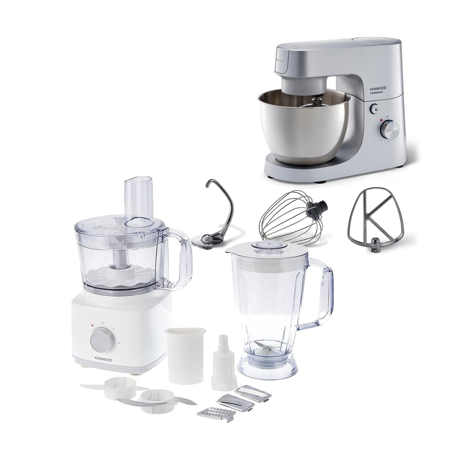 Kenwood Essentials Collection 750W Food Processor + 5Lt Homebake Naked Pack Stand Mixer Combo