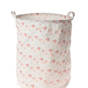 Kiddies Butterfly Themed Laundry Basket - White & Pink