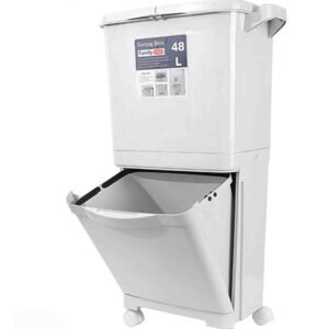 Kitchen Life 45Lt Recycle Rubbish Bin - White