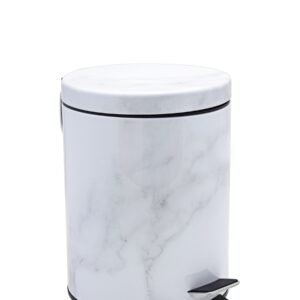 Kitchen Life 5L Marble Design Dust Bin - White