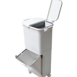 Kitchen Life Recycling Rubbish Bin 38L - White