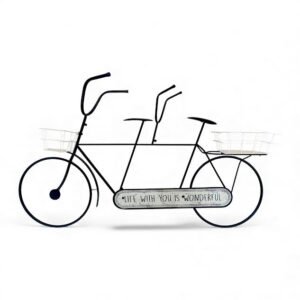 Metal Bicycle Design Planter White