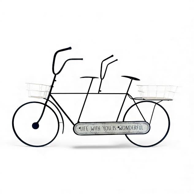 Metal Bicycle Design Planter White