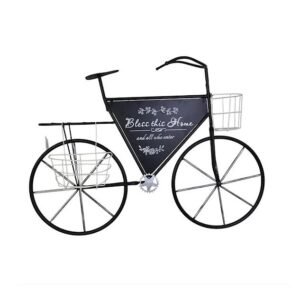 Metal "Bless This Home" Bicycle Planter Black