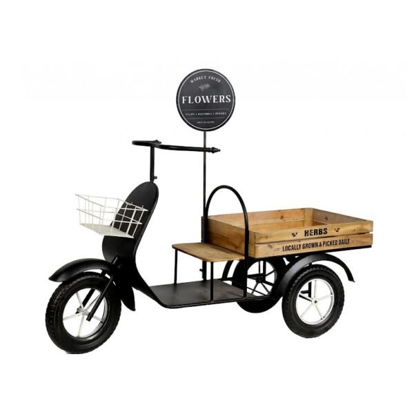 Motorcycle Shaped Planter Black