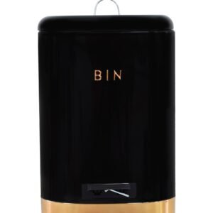 Retro Pedal Dust Bin 20Lt - Black & Rose Gold