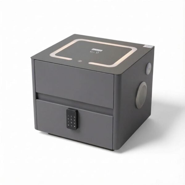 Side Pedestal with Safe & Wireless Charging Dark Grey