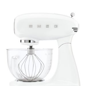 Smeg Full Colour Retro 4.8L Stand Mixer With Glass Bowl - White