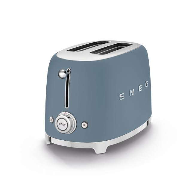 Smeg Retro 2 Slice Matte Toaster Storm Blue