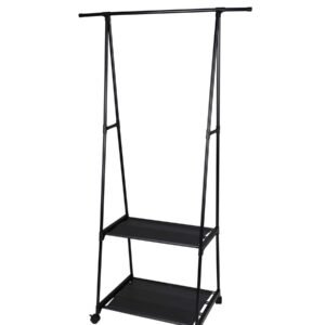 Storage Solutions Clothing Rack With 2 Layers - Black
